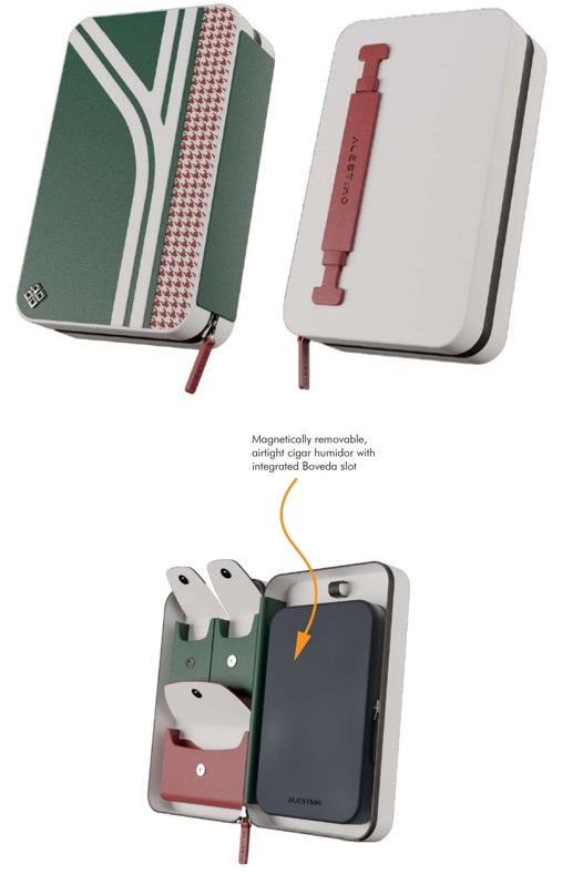 Alestimo Cigar Travel Case - Green